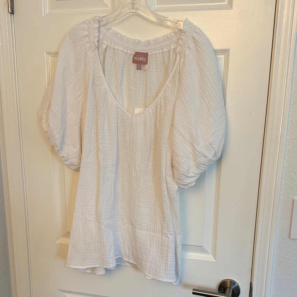Show Me Your MuMu Cream Puff Sleeve Blouse